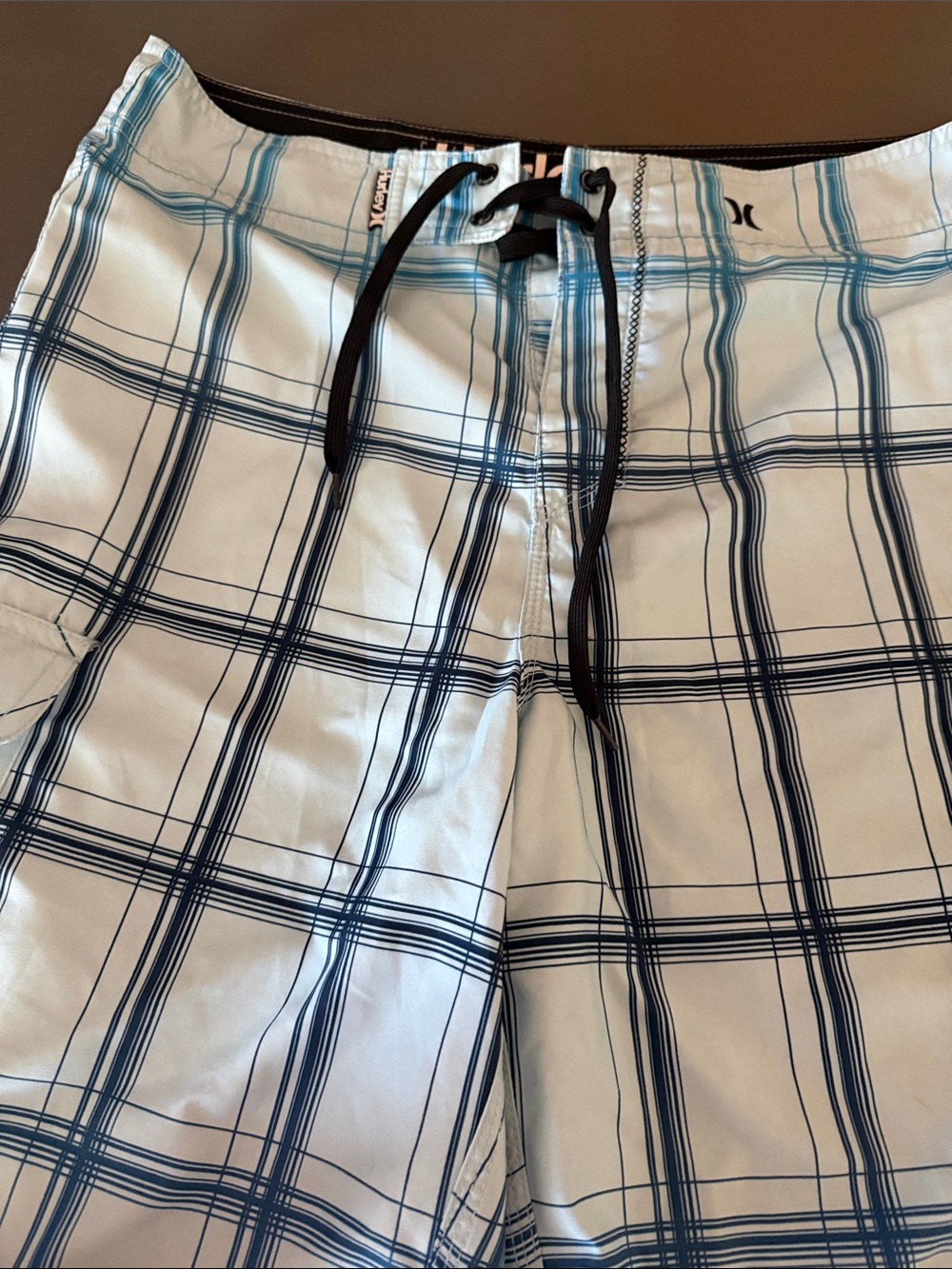 Men’s Blue Hurley Board Shorts with Blue Plaid - size 33